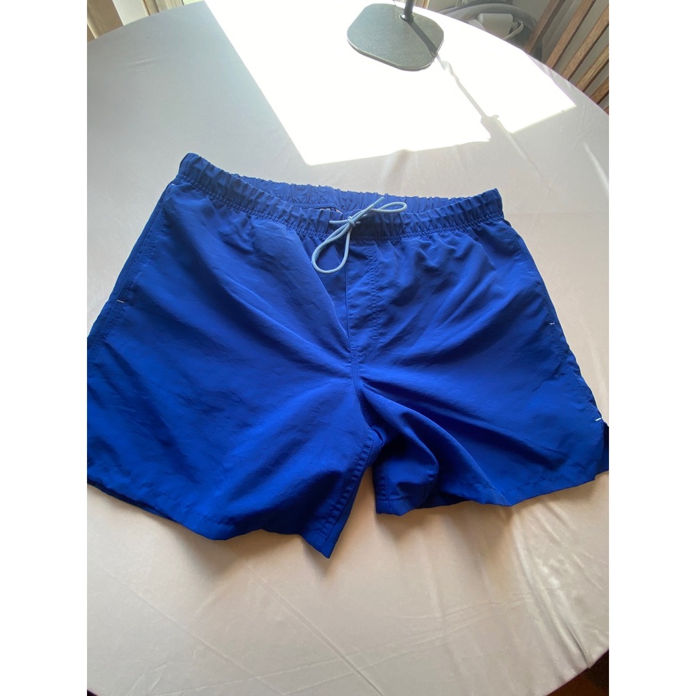 Duluth Trading Co Mens Royal Blue Swim Trunks Nylon Mesh Lined Shorts Size L